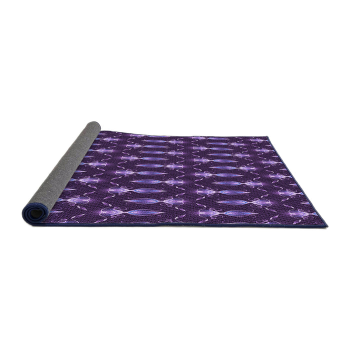 Thickness of Patterned Dark Purple Rug, pat3256pur