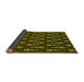 Thickness of Patterned Dark Yellow Green Rug, pat3256yw