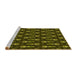 Sideview of Machine Washable Transitional Dark Yellow Green Rug, wshpat3256yw