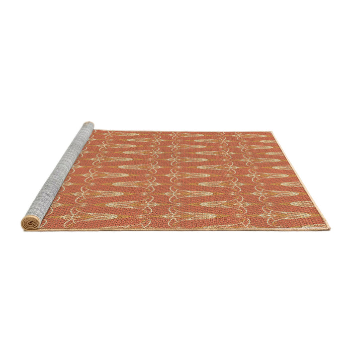 Sideview of Machine Washable Transitional Orange Rug, wshpat3257brn