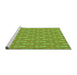 Sideview of Machine Washable Transitional Green Rug, wshpat3257grn
