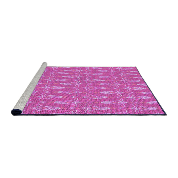 Sideview of Machine Washable Transitional Fuchsia Magenta Purple Rug, wshpat3257pur