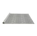 Sideview of Machine Washable Transitional Platinum Silver Gray Rug, wshpat3258gry