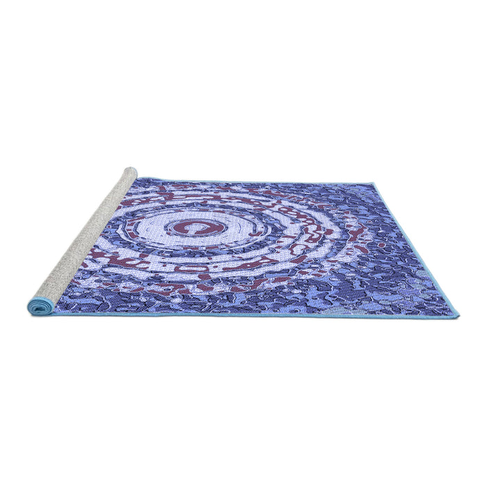 Sideview of Machine Washable Transitional Deep Periwinkle Purple Rug, wshpat3259blu