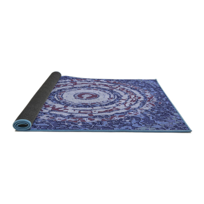 Thickness of Patterned Deep Periwinkle Purple Rug, pat3259blu