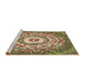 Sideview of Machine Washable Transitional Saddle Brown Rug, wshpat3259brn
