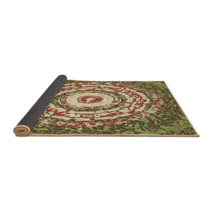 Thickness of Patterned Saddle Brown Rug, pat3259brn