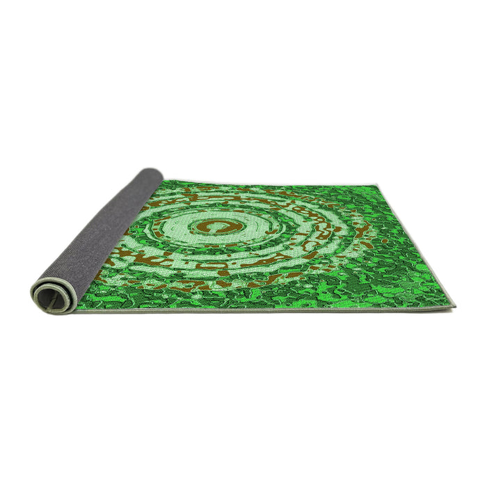 Thickness of Patterned Green Rug, pat3259grn
