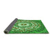 Thickness of Patterned Green Rug, pat3259grn