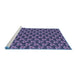 Sideview of Machine Washable Transitional Blue Rug, wshpat326blu