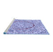 Sideview of Machine Washable Transitional Slate Blue Rug, wshpat3260blu