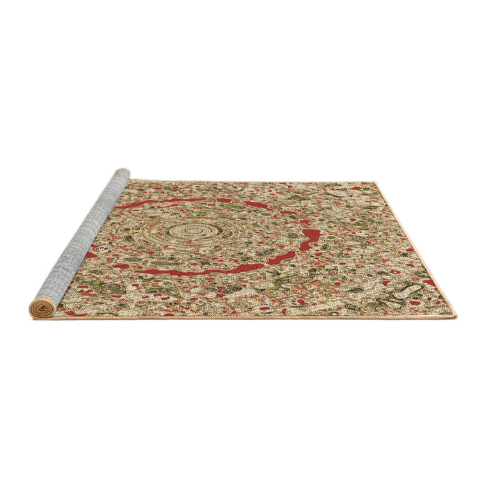 Sideview of Machine Washable Transitional Red Rug, wshpat3260brn