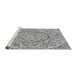 Sideview of Machine Washable Transitional Platinum Silver Gray Rug, wshpat3260gry