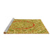 Sideview of Machine Washable Transitional Bold Yellow Rug, wshpat3260yw