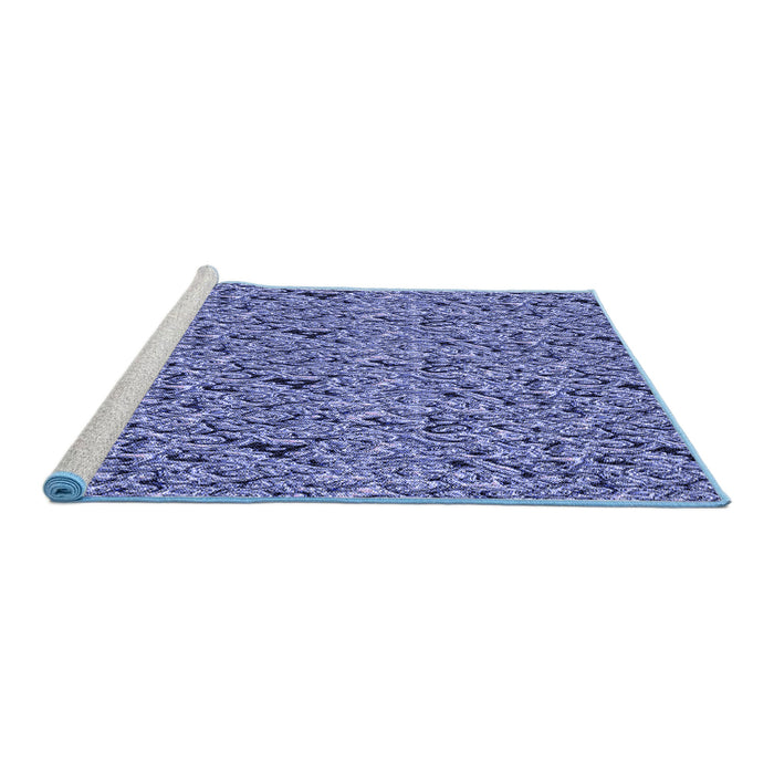 Sideview of Machine Washable Transitional Denim Blue Rug, wshpat3262blu