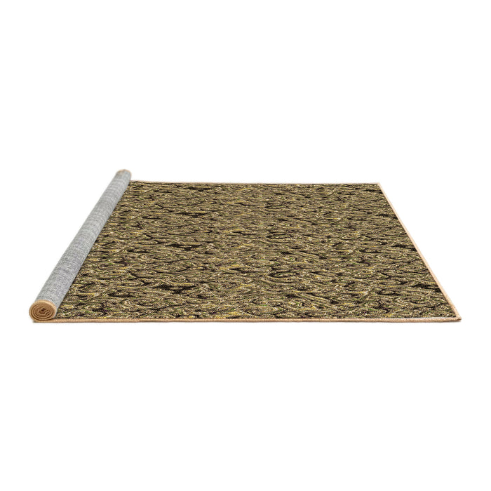 Sideview of Machine Washable Transitional Metallic Gold Rug, wshpat3262brn