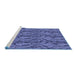 Sideview of Machine Washable Transitional Sky Blue Rug, wshpat3263blu