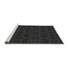 Sideview of Machine Washable Transitional Midnight Gray Rug, wshpat3264gry