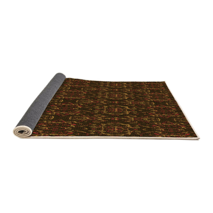 Thickness of Patterned Dark Bronze Brown Rug, pat3264org