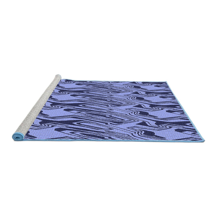 Sideview of Machine Washable Transitional Blue Rug, wshpat3265blu