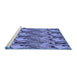 Sideview of Machine Washable Transitional Blue Rug, wshpat3265blu