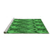 Sideview of Machine Washable Transitional Deep Emerald Green Rug, wshpat3265grn