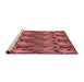 Sideview of Machine Washable Transitional Saffron Red Rug, wshpat3265rd