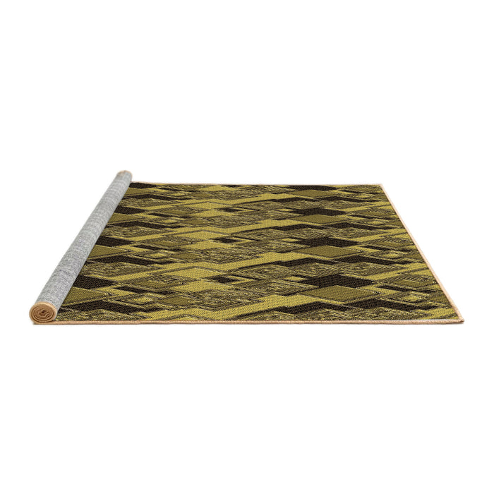 Sideview of Machine Washable Transitional Orange Gold Rug, wshpat3266brn
