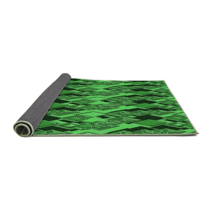 Thickness of Patterned Deep Emerald Green Rug, pat3266grn