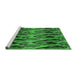 Sideview of Machine Washable Transitional Deep Emerald Green Rug, wshpat3266grn