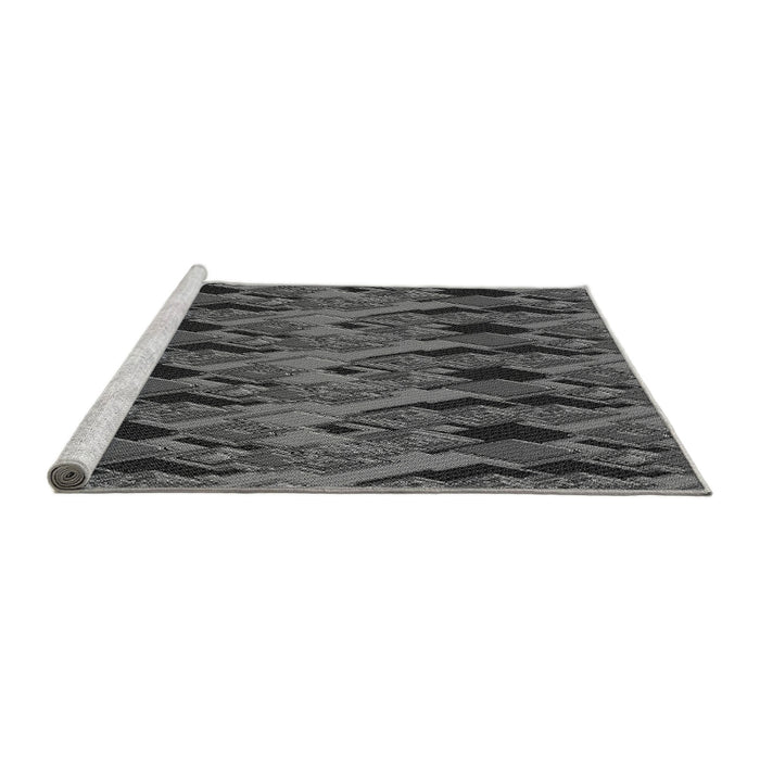 Sideview of Machine Washable Transitional Gray Rug, wshpat3266gry