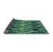 Thickness of Patterned Emerald Green Rug, pat3266lblu