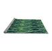 Sideview of Machine Washable Transitional Emerald Green Rug, wshpat3266lblu