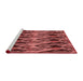 Sideview of Machine Washable Transitional Cranberry Red Rug, wshpat3266rd