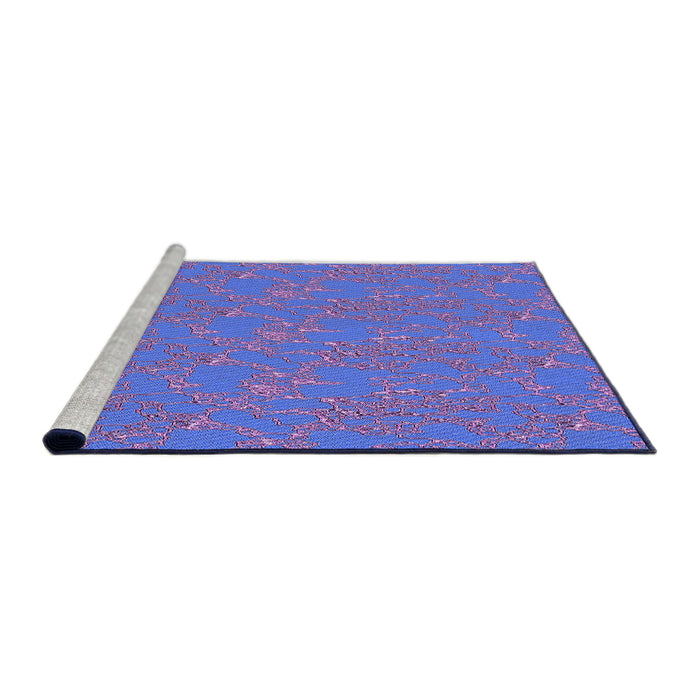 Sideview of Machine Washable Transitional Sky Blue Rug, wshpat3267pur