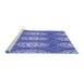 Sideview of Machine Washable Transitional Denim Blue Rug, wshpat3268blu