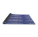 Thickness of Patterned Denim Blue Rug, pat3268blu