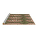 Sideview of Machine Washable Transitional Red Brown Rug, wshpat3268brn