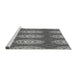 Sideview of Machine Washable Transitional Dark Gray Rug, wshpat3268gry
