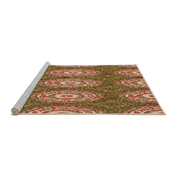 Sideview of Machine Washable Transitional Metallic Gold Rug, wshpat3268org