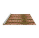 Sideview of Machine Washable Transitional Metallic Gold Rug, wshpat3268org