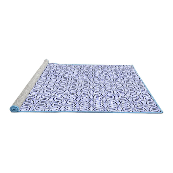 Sideview of Machine Washable Transitional Lavender Blue Rug, wshpat3269blu