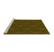 Sideview of Machine Washable Transitional Dark Yellow Green Rug, wshpat3270yw