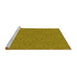 Sideview of Machine Washable Transitional Yellow Rug, wshpat3272yw