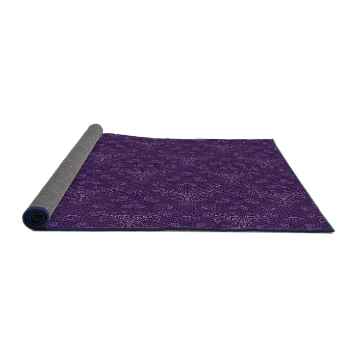 Thickness of Patterned Dark Purple Rug, pat3275pur