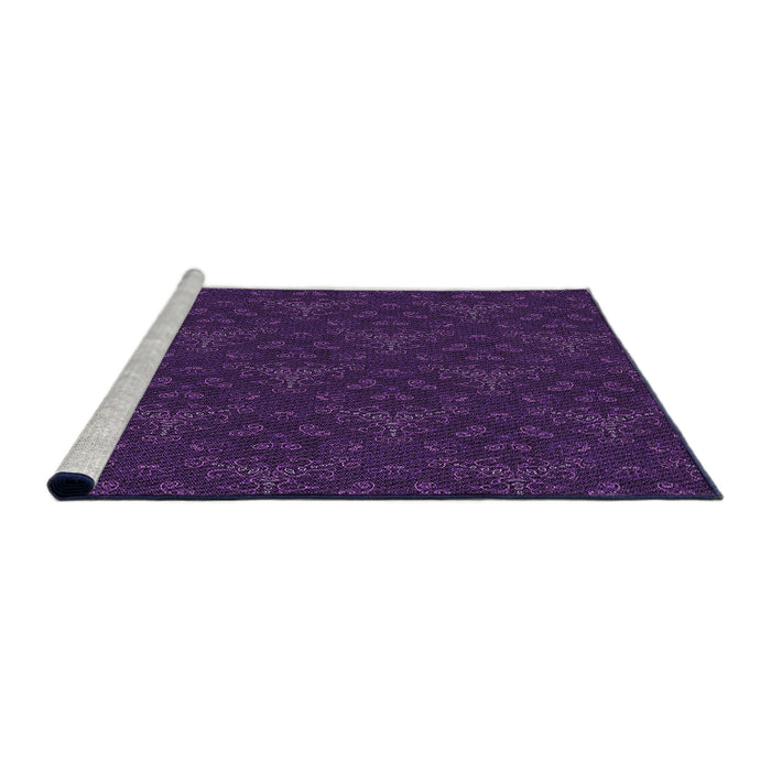 Sideview of Machine Washable Transitional Dark Purple Rug, wshpat3275pur