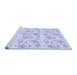 Sideview of Machine Washable Transitional Lavender Blue Rug, wshpat3276blu