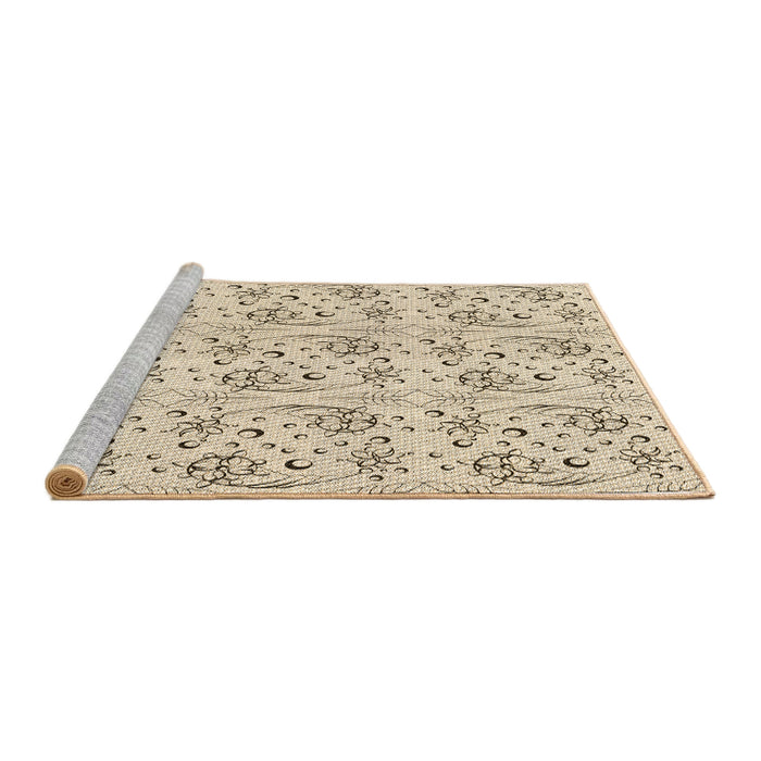 Sideview of Machine Washable Transitional Moccasin Beige Rug, wshpat3276brn