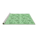 Sideview of Machine Washable Transitional Mint Green Rug, wshpat3276grn