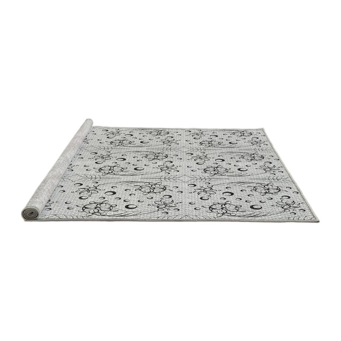 Sideview of Machine Washable Transitional Platinum Gray Rug, wshpat3276gry